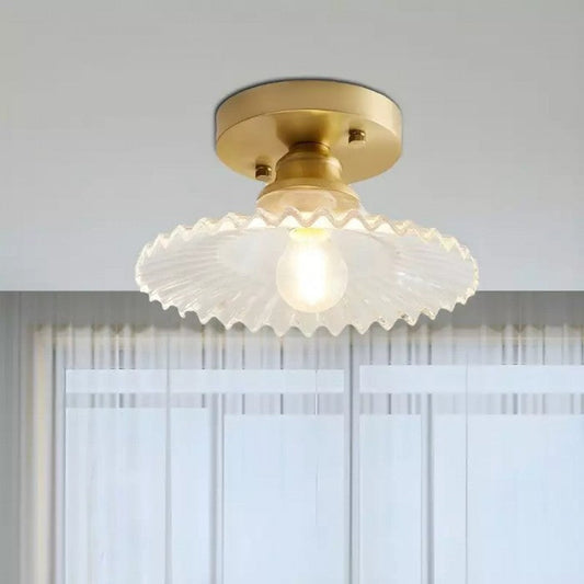 Vintage Clear Glass Ribbed Ceiling Light