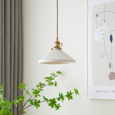 Scandinavian White Ceramic Pendant Light