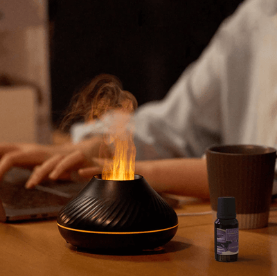 Volcano Flame Effect Air Humidifier and Aroma Diffuser