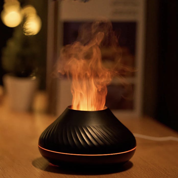 Volcano Flame Effect Air Humidifier and Aroma Diffuser
