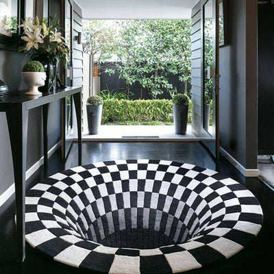 3D Illusion Vortex Rug – Round Polyester Floor Mat
