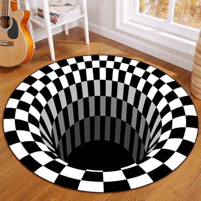 3D Illusion Vortex Rug – Round Polyester Floor Mat