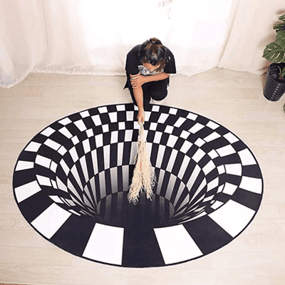3D Illusion Vortex Rug – Round Polyester Floor Mat