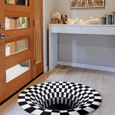 3D Illusion Vortex Rug – Round Polyester Floor Mat