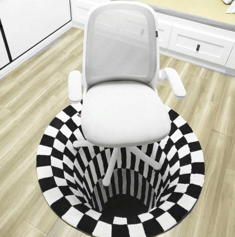 3D Illusion Vortex Rug – Round Polyester Floor Mat