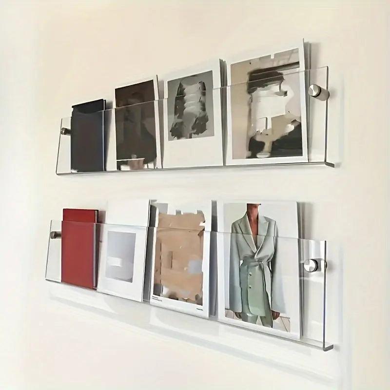 Wall-Mounted Decorative Book Shelf with Wooden Finish