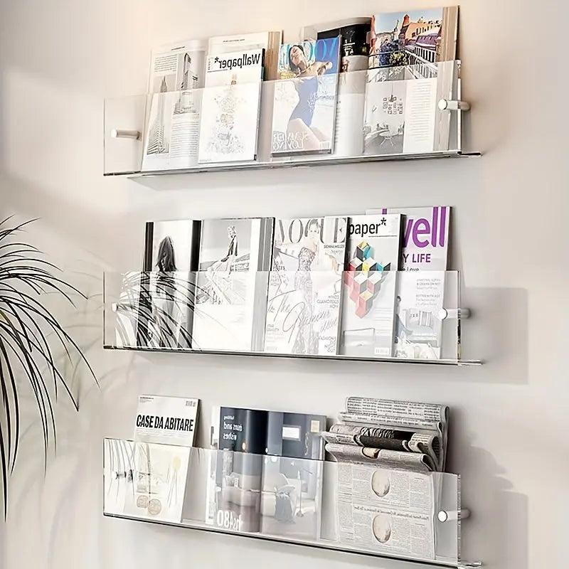 Wall-Mounted Decorative Book Shelf with Wooden Finish