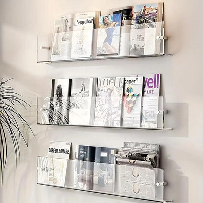 Wall-Mounted Decorative Book Shelf with Wooden Finish