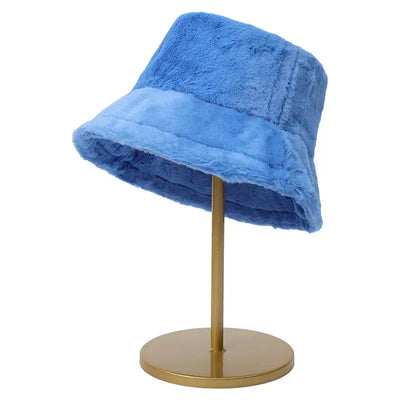 Women’s Faux Rabbit Fur Autumn Bucket Hat – Lorna