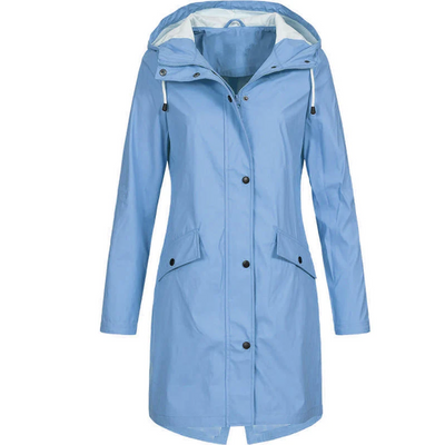 Waterproof Long Women’s Raincoat Luna Hooded Lightweight Jacket
