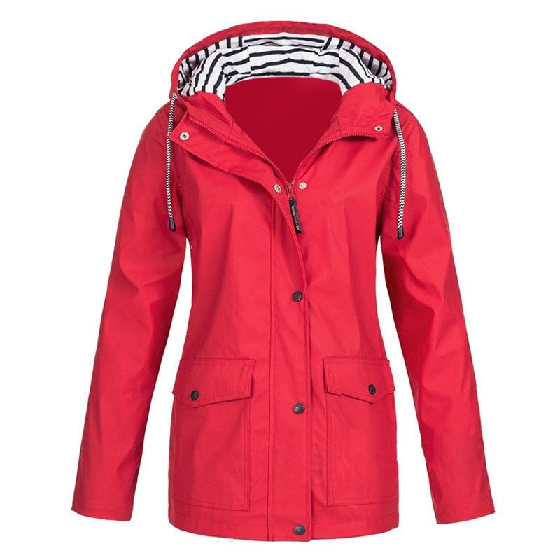 Waterproof Women’s Raincoat Lightweight Adjustable Stylish Jacket