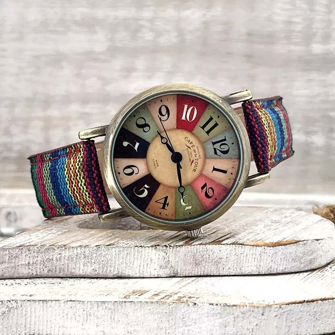 Unisex Retro Quartz Watch with Canvas Strap