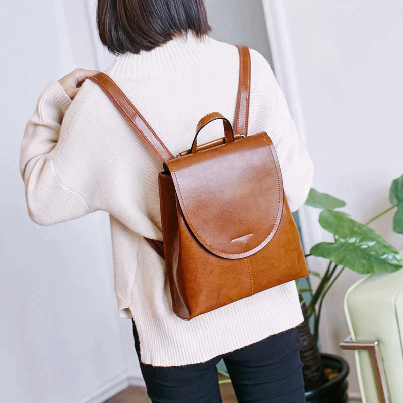 Women's Leather Backpack for Work and Travel