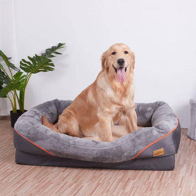 Large Orthopedic Dog Bed with Washable Cover – Gray