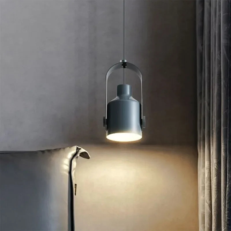 Nordic Wood & Metal Pendant Spotlight – Minimalist Hanging Light