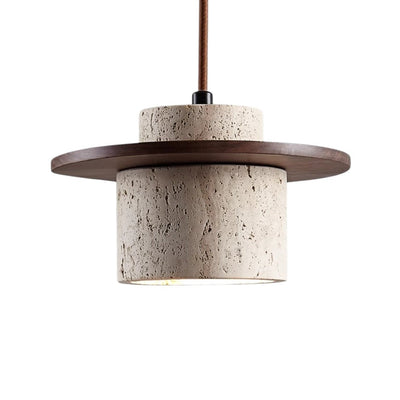 Travertine Hanging Light – Natural Stone Pendant Lamp