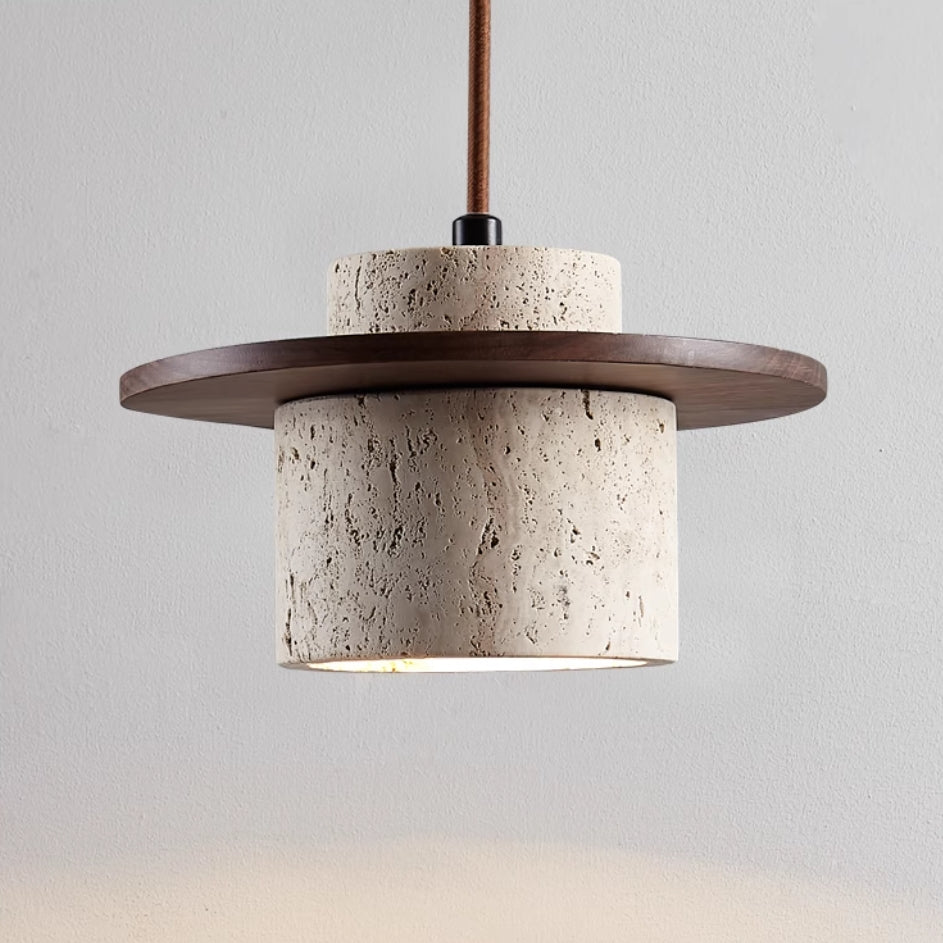 Travertine Hanging Light – Natural Stone Pendant Lamp