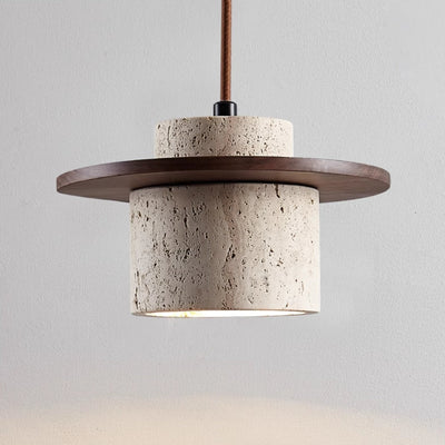 Travertine Hanging Light – Natural Stone Pendant Lamp