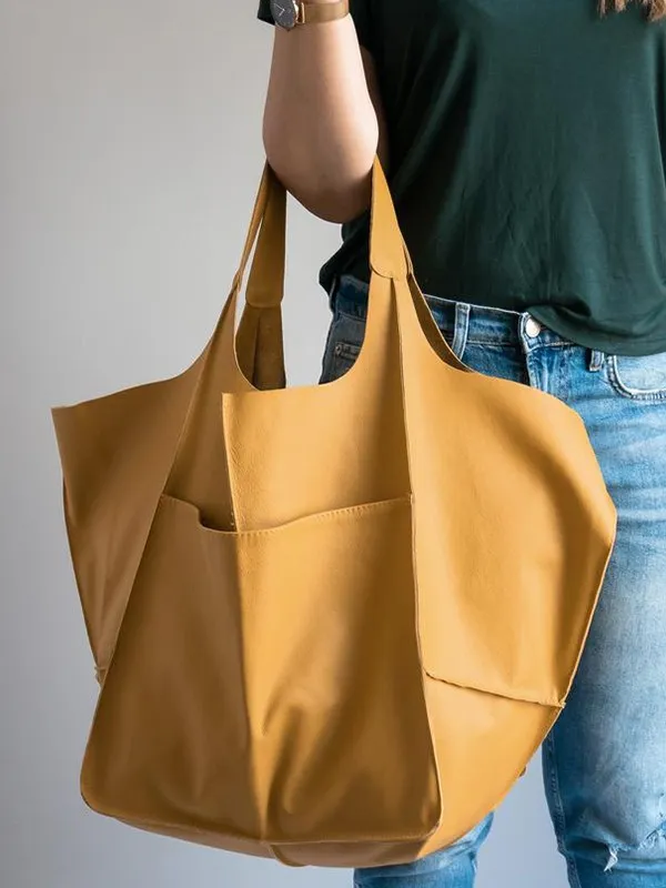 Maxine Beach Tote – Large PU Leather Summer Bag