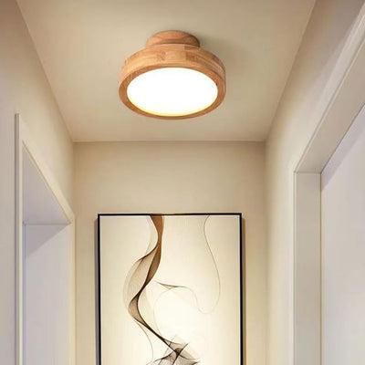 Modern Wood LED Ceiling Light with Dimmable Function
