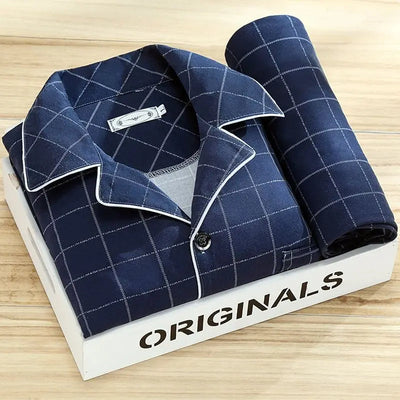 Men’s Button-Up Pajama Set – Soft & Breathable Sleepwear