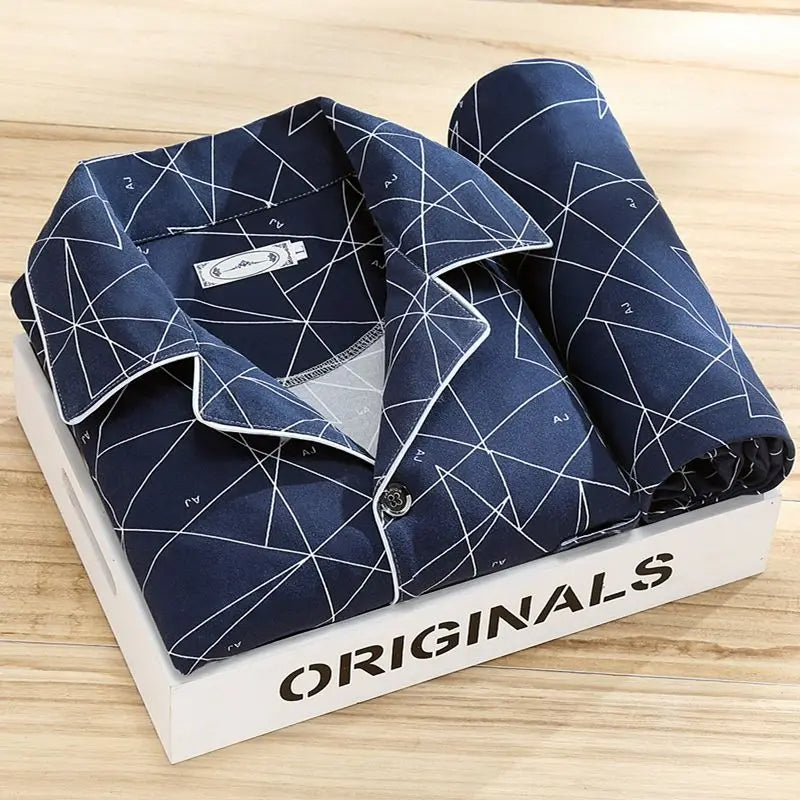 Men’s Button-Up Pajama Set – Soft & Breathable Sleepwear
