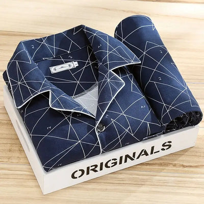 Men’s Button-Up Pajama Set – Soft & Breathable Sleepwear